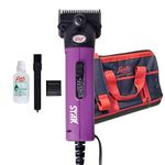 Lister Star Horse Clipper - Purple, Professional Animal Clipper, Clippers for Horses & Cattle, Farm Supplies, Lightweight, Low Vibration, Corded, 5m Cable, Medium Duty Clipping