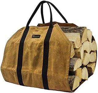 MYFIREPLACEDIRECT Sturdy Waxed Canvas Firewood Log Carrier, Durable Firepalce Wood Bag with Reinforce Duty Straps