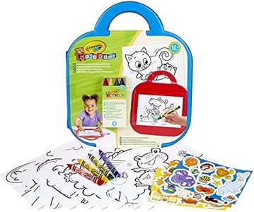 CRAYOLA Mini Kids, Tappetino Colora & Ricolora, per bambini a partire dai 12 mesi, con 4 pastelli a cera, 12 attività e 3 fogli di sticker