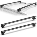 COWVIE 123cm Roof Rack Cross Bars Adjustable Aluminum Cargo Bars Fits Most Existing Raised Side Rails with Gap -1Pair (Black)