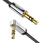 UGREEN Aux Cable Right Angle 3.5mm to 3.5mm Audio Lead Stereo Headphone Mini Jack Male to Male Auxiliary Cord Flat 90° Compatible with Car Aux iPhone iPad iPod TV PC Tablet Laptop MP3 Speaker (2M)