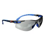 3M Safety Glasses, Solus 1000 Series, ANSI Z87, Scotchgard Anti-Fog, Grey Lens, Blue/Black Frame