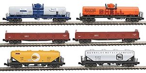 N Mixed Freight Train Set - 6 Car Assortment