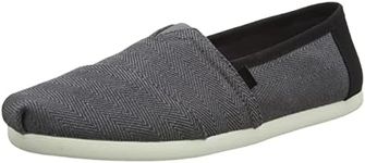 TOMS Men's Espadrille Loafer Flat, Pavement Grey Herringbone/Nubuck Synthetic Trim, 11