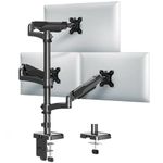 MOUNTUP Triple Monitor Arm Desk Mount Fits Max 32 Inch Screen, Holds 2-9KG, 3 Monitors Desk Mount with Tilt Swivel Rotation, Gas Spring Monitor Arm Stand with Clamp/Grommet Base, EU6013A