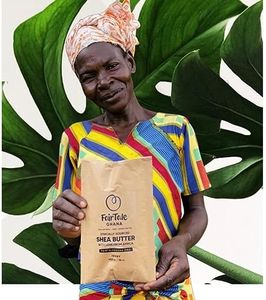FairTale GHANA Beurre de Karité Africain Brut 16 oz / 450 gr. Récolté sauvage, d'origine éthique, 100% naturel, non raffiné, à base de plantes, végétalien, ivoire.