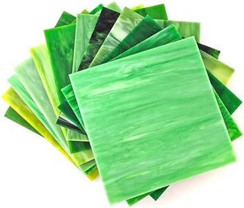 6 x 6 Inch Stained Glass Sheets,12 Sheets Cathedral Art Glass for Mosaic Crafts, DIY Home Decoration (Green Mix)