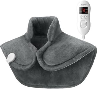 RENPHO Heating Pad for Neck and Shoulders and Back, Birthday Gifts for Men Women Mom Dad, 19"x 24" Electric Weighted Heat Pad with 9 Heat Levels, 4 Auto Shut Off Timers, Gray