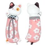 Terbaik Long Cat Plush Pillow Cherry Blossom Cat Body Pillow Soft and Huggable Stuffed Animals Kawaii Plush Pillow for Girls Boys and Girlfriend, (Pink,19.6in/50cm)