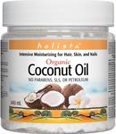 Holista Coconut Oil Semi-Solid, 440 mL, Intensive All-Natural Moisturize, Can be used for Food Preparation, Organic and Vegan