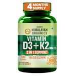 Vlado’s Himalayan Organics Vitamin D3 K2 Supplement I 100% Veg D3 - Lichen Sourced -600 IU Vitamin D3 + 55 mcg K2 (MK7) - Stronger Bones, Immunity & Calcium Absorption - D3 Supplement for men & women - 120 tablets