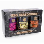 Meat Lovers Selection of Premium BBQ Seasonings - Holy Cow, Sweet Texas & Adam's Ribs BBQ Rubs | Pack of 3 | 100% Natural | Spice Gift For Foodie