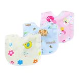 MOM & SON Waterproof Newborn Baby Bibs in Cotton with Plastic Back and Knot/String Closure/Baby Apron for (0-12 Months)