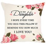 Aocaso Daughter Present from Mum Dad I Hope Every Time You Hug This Pillow It Reminds You How Much I Love You Cushion Cover for Daughter Reminder Gift I Love You Gift Birthday (daughter)