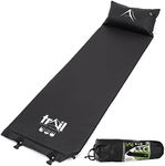 Trail Self Inflating Camping Mat With Pillow 2.5cm Thick Single Sleeping Pad With Bag (Black)