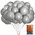 Gray Balloons 70 Pack 12 Inch Party Balloons Gray Latex Balloons for Weddings Women Men Birthday Party Bridal Shower Baby Showr Party Decoration