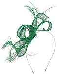 Max and Ellie Sinamay Fascinator in Emerald, size: One Size