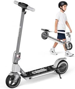 isinwheel S4 Kids Electric Scooter Ages 6-14, 200W Foldable E-Scooter with 3 Speed Modes (5/8/12 MPH), LED Display & Colorful Lights, Bluetooth, for Boys & Girls