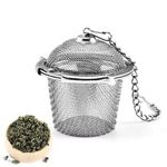 MobFest® Stainless Steel Tea Infuser for Loose Leaf Tea Brewing | Durable Mesh Strainer with Chain and Hook | Rust-Free Tea Steeper for Herbal, Black Tea Locking Infuser Basket (1)