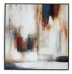 Signature Design by Ashley Pigeonford Modern Abstract Framed Gallery Wrapped Canvas Wall Art, Blue & Beige