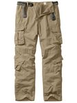 Fulture Direct Men's Outdoor Casual Quick Dry Water-Resistant UV Protection Hiking Fishing Cargo Pants with 8 Pockets Khaki