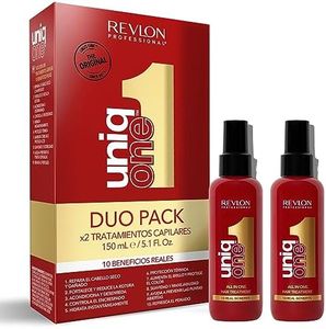 Revlon Professional UniqOne Hair Treatment, Trattamento Senza Risciacquo, All In One, Capelli Crespi, Spray Districante - Confezione 2 Pezzi, Duo Pack, Set Regalo