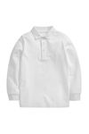 Listers Schoolwear Age 3-16 White 100% Cotton School Plain Polo Shirt Long Sleeve Childrens Boys Girls P.E.