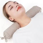 Buckwheat Pillow for Sleeping 3" x 16" Organic Cotton Adjustable Firm Cervical Roll Bolster Cylinder Recliner Neck Roll Pillow for Sleeping Pain Relief Round Neck Support Lumbar Bed Legs Back Yoga