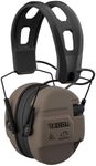 WALKER'S Recon Digital Muffs - Durable IPX4 Weather-Resistant HD Speakers Hunting Range Shooting Hearing Protection Electronic Muffs, 3.5mm Audio Jack, 2 AAA Batteries Included, Flat Dark Earth