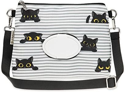 4 Nature Diaper Clutch Bag, Small and Cute Baby Bag for Mom with Wipes Holder and Bags Dispenser, Adjustable Straps for Cross Body (Kitty Paws)