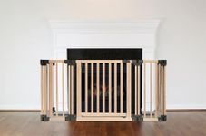 Safetots Wooden Multi Panel Fire Surround, 68cm Deep x 120cm Wide, Natural Wood, 76cm Tall, Baby and Toddler Fire Guard, Safety Barrier for Fireplaces, Easy Installation