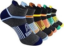 BIOAUM Cushioned Men's Ankle Socks Size 10-13, 6 Pairs Cotton Athletic Sport Breathable Low Cut Socks for Running