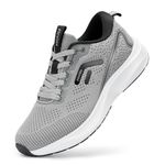 FitVille Wide Fit Trainers for Men Arch Support Road Running Shoes Lightweight Breathable Athletic Sneakers for Gym Fitness Jogging Walking, Foggy Gray, 11 Wide