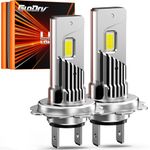 GloDrv [2025 Upgrade] H 7 LED Bulbs, [Newest and Brightest] 40000lm, 800% brighter, 1:1 mini size design with 6000K, cool white, direct installation, bulbs