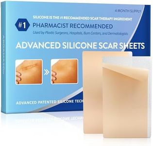 Aroamas Scar Professional Soft Silicone Scar Sheets Strips, Soften and Flattens Scars Resulting from Surgery, Injury, Burns, C-Section and More [3"x1.57", 8 Sheets for 4 Month Supply]