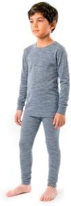 MERINNOVATION Merino Wool Base Layer Set for Kids Top and Bottom Thermal Underwear Long Sleeve