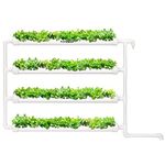 VIVOSUN Wall-Mounted Hydroponic Grow Kit, 1 Layers 36 Plant Sites 4 Food-Grade PVC-U Pipes Hydroponics Planting System with Water Pump, Pump Timer, Nest Basket and Sponge for Leafy Vegetables