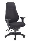 Office Hippo Desk Chair, Ergonomic Heavy Duty Office Chair,Highly Adjustable For Extra Comfort & 24 Hour Daily Use, High Back Computer Chair With Seat Slide, 150 kg User Weight - Black