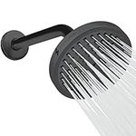 SparkPod Rain Shower Head with Rain Shower Arm - High Pressure Rainfall - Quick 1-Minute Installation - 6" Head with 9" Arm - Modern Shower Head- Round Shower Head - Charcoal Grey Rain Shower Head