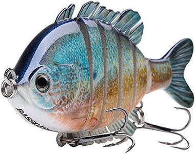 BASSDASH SwimPanfish Multi Jointed Panfish Bluegill Swimbaits Topwater Hard Bass Fishing Crank Lure 3.5in/0.85oz (Redbreast Sunfish)