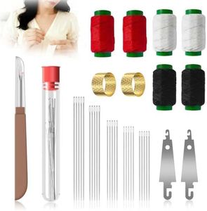 37PCS Big Eye Steel Sewing Needles Kit, POLSMTX Stainless Steel Needles for Hand Sewing, 2025 New Long & Thin Handmade Quilting & Sewing Needles Kit, Household DIY Knitting Tools Set (37PCS)