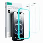 ESR Tempered-Glass for iPhone 16e/ iPhone 14/ iPhone 13 Pro/iPhone 13 Screen Protector, with Easy Installation Frame, Military-Grade Protection, Ultra Tough, Scratch Resistant, 3 Pack