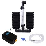 Powkoo Aquarium Fish Tank Bio Filter Sponge Air Pump Double Sponge Filter with 1 Air Pump/1 x 78.7 Airline Tubing/1 Check Valve (Aquarium Set)