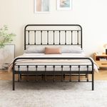 Full Metal Platform Bed Frame with Headboard and Footboard, Heavy Duty Full Size Bed Frame with Steel Slat Support Easy Assembly Strong Bearing Capacity, Under Bed Storage, No Box Spring Needed (Full)