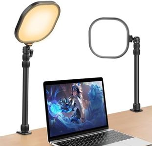 ULANZI K7 Streaming Video Conferencing Light with Stand C-Clamp, Brightness/Color Temperature Adjustable 15W Ring Light Key Light for Video Calls Zoom Meeting Home Office Monitor Webcam Light