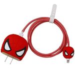 EDNITA Cable Protector With 3D Cute Pattern for iPhone Charger only 18W & 20W-Data Line Wire Saver Charging Cable Charger Protective Cable Full Protection Set Of - 1 (Spiderman)