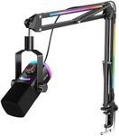 FIFINE Gaming Microphone Kit, XLR/USB Dynamic PC Microphone with Boom Arm for Podcast Recording, RGB Streaming Mic Set, Tap-to-Mute, Mix Control, Headphone Jack-AmpliGame AM8PROT