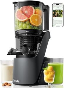 Canoly Juicer Machines, 150 MM Large Feed Chute Cold Press Masticating Juicer, 3-IN-1 Strainers (Juice & Sorbet & Nut Milk), Powerful AC Brushless Motor, Self Precut System, BPA Free, Space Gray