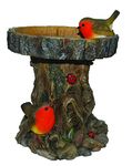 Vivid Arts Tree Trunk Bird Feeder with Robins Garden Decor BC-TRTK-B