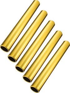 Zhehao Relay Baton Track Baton Aluminum Field Race Batons Running Baton for Students Office Clark Outdoor Field Race Tools, 5 Pieces (Gold)